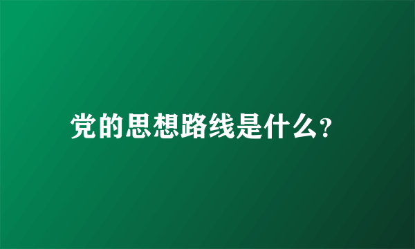 党的思想路线是什么？