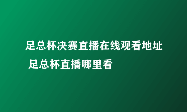 足总杯决赛直播在线观看地址 足总杯直播哪里看