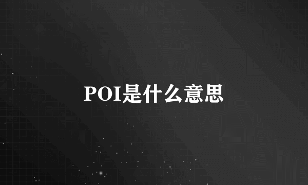 POI是什么意思