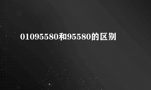 01095580和95580的区别