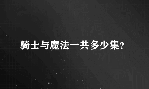 骑士与魔法一共多少集？