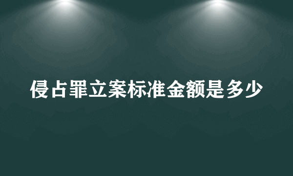 侵占罪立案标准金额是多少