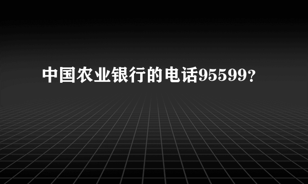 中国农业银行的电话95599？