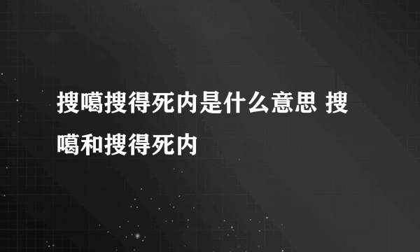 搜噶搜得死内是什么意思 搜噶和搜得死内