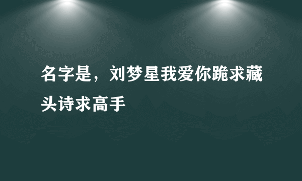 名字是，刘梦星我爱你跪求藏头诗求高手