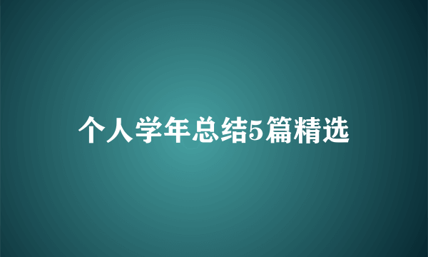 个人学年总结5篇精选