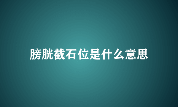 膀胱截石位是什么意思