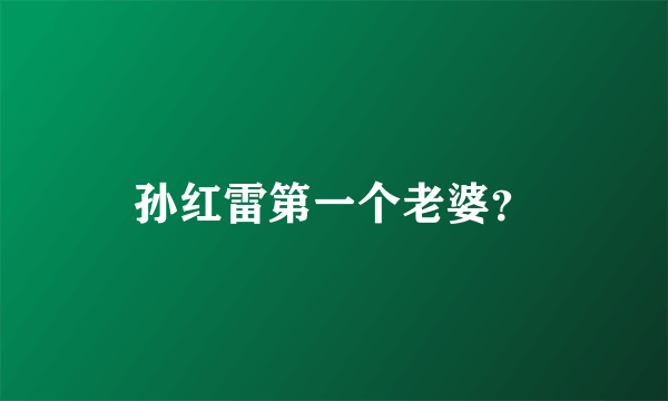 孙红雷第一个老婆？