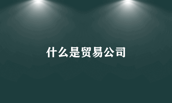 什么是贸易公司