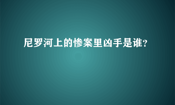 尼罗河上的惨案里凶手是谁？