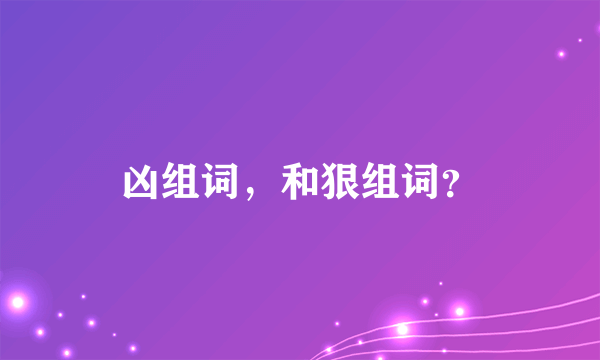 凶组词，和狠组词？