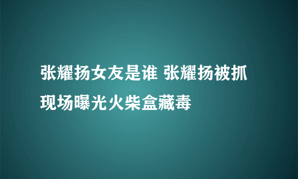 张耀扬女友是谁 张耀扬被抓现场曝光火柴盒藏毒