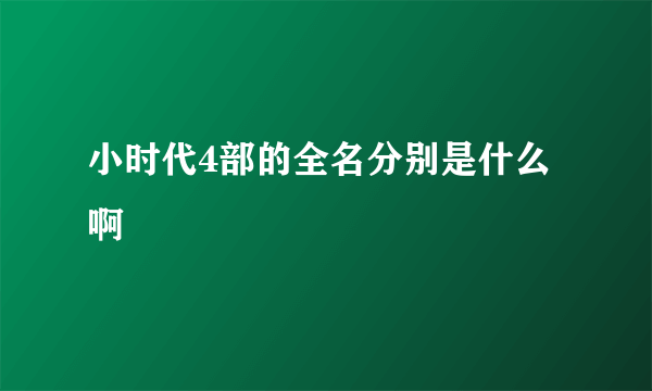 小时代4部的全名分别是什么啊