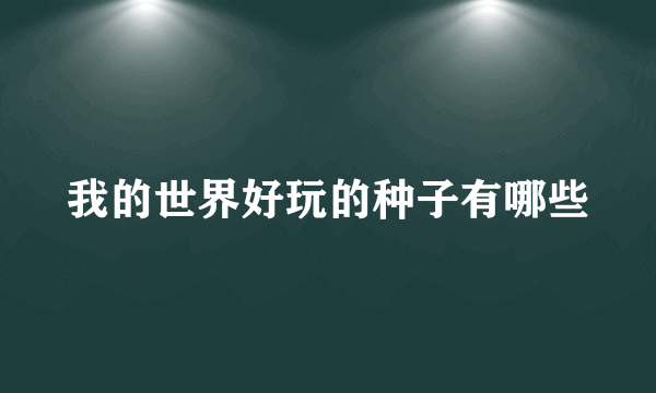 我的世界好玩的种子有哪些