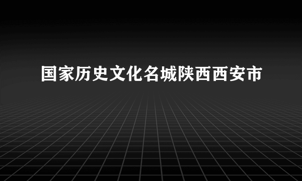 国家历史文化名城陕西西安市