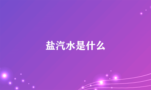 盐汽水是什么