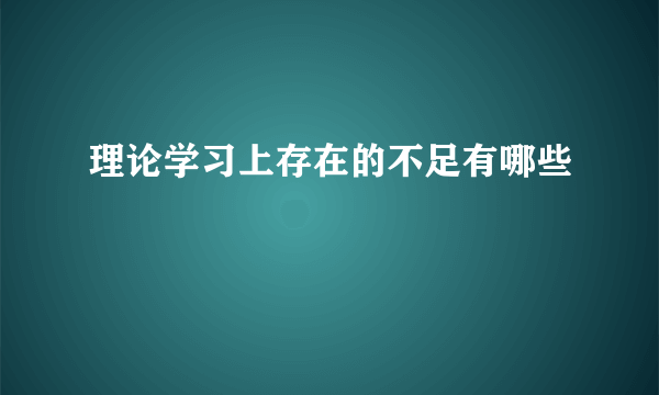 理论学习上存在的不足有哪些