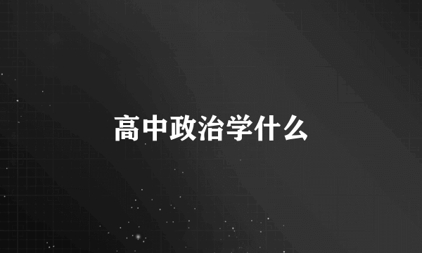 高中政治学什么