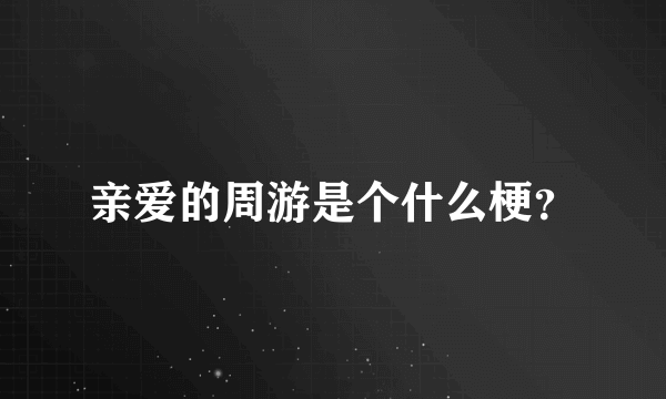 亲爱的周游是个什么梗？