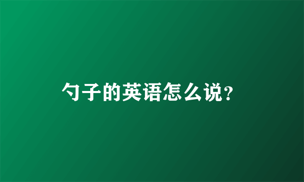 勺子的英语怎么说？