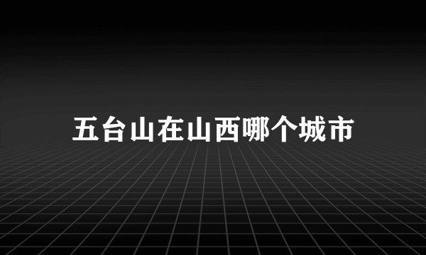 五台山在山西哪个城市