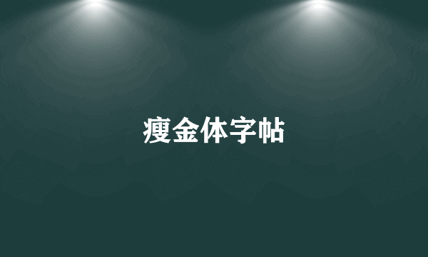 瘦金体字帖