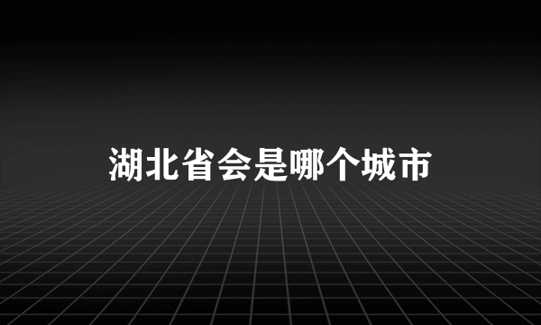 湖北省会是哪个城市