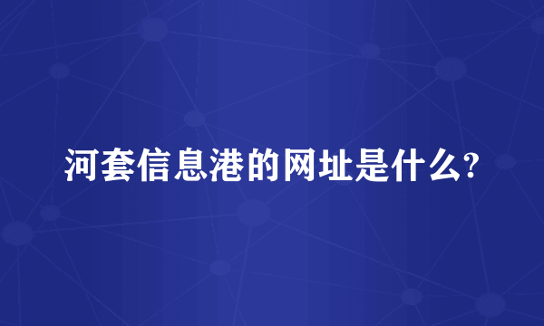 河套信息港的网址是什么?