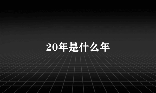 20年是什么年