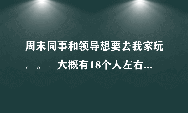 周末同事和领导想要去我家玩。。。大概有18个人左右。。。我该怎么办啊？？？