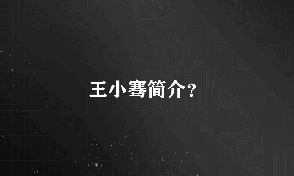 王小骞简介？