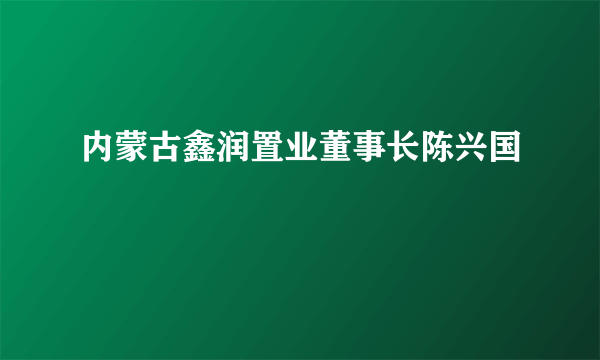 内蒙古鑫润置业董事长陈兴国