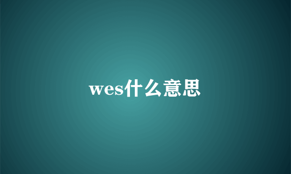 wes什么意思