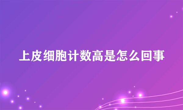 上皮细胞计数高是怎么回事