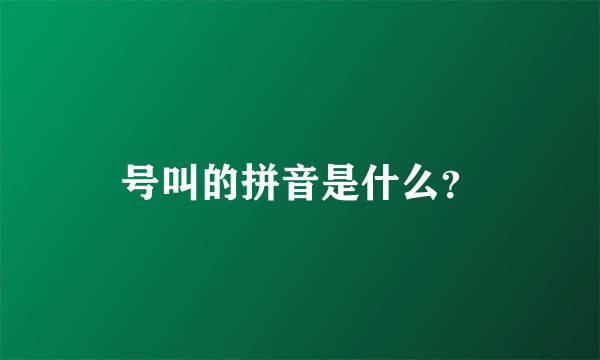 号叫的拼音是什么？