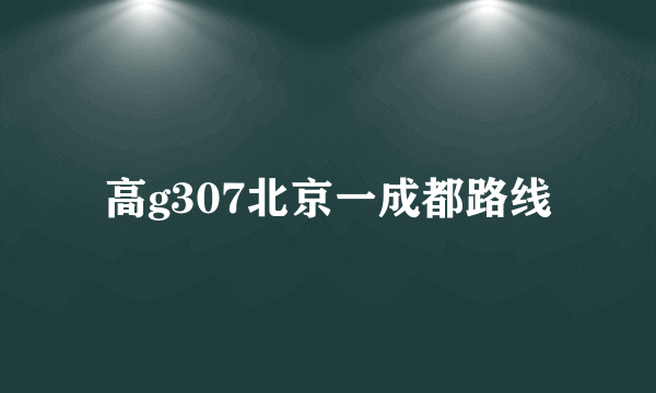 高g307北京一成都路线