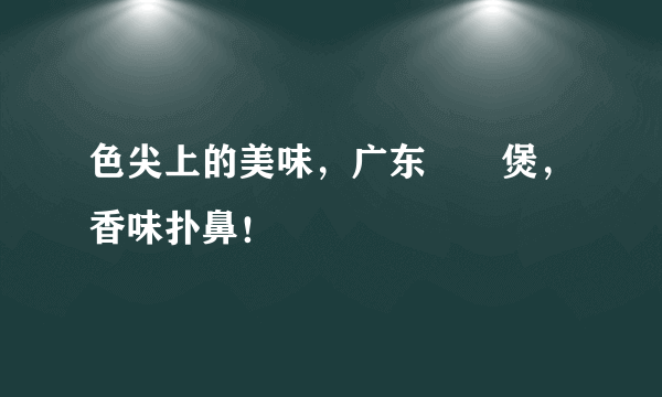 色尖上的美味，广东啫啫煲，香味扑鼻！