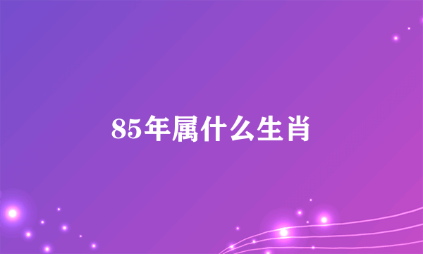 85年属什么生肖