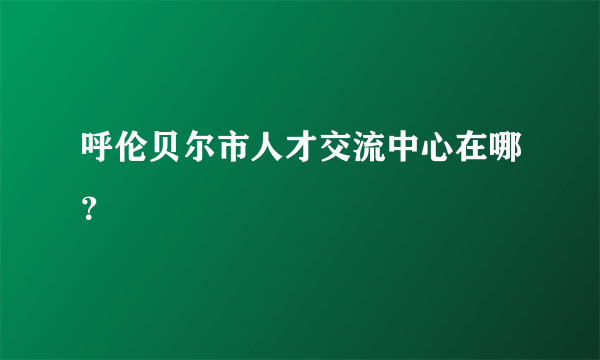 呼伦贝尔市人才交流中心在哪？