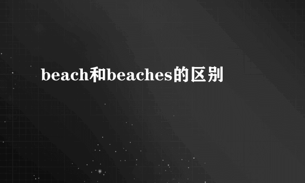 beach和beaches的区别