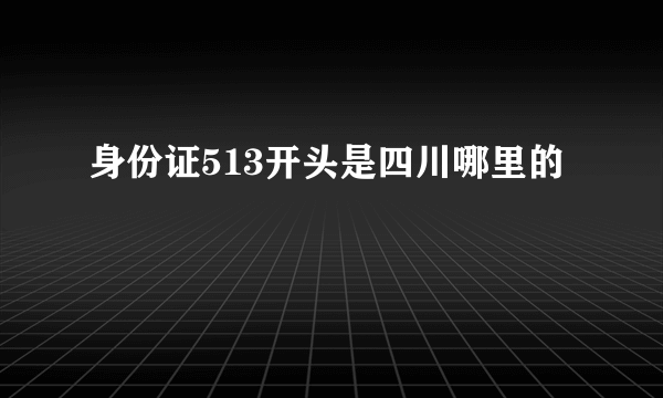 身份证513开头是四川哪里的