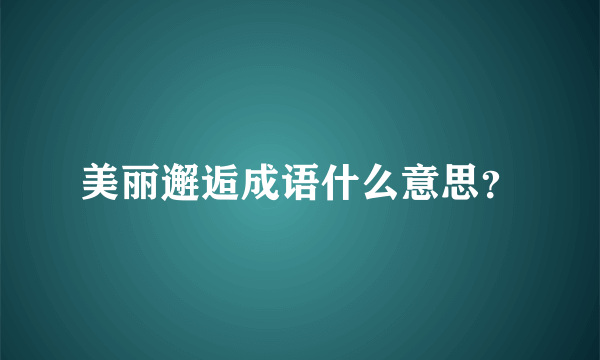 美丽邂逅成语什么意思？