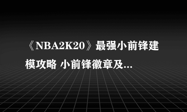 《NBA2K20》最强小前锋建模攻略 小前锋徽章及潜力指南