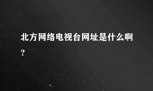 北方网络电视台网址是什么啊？