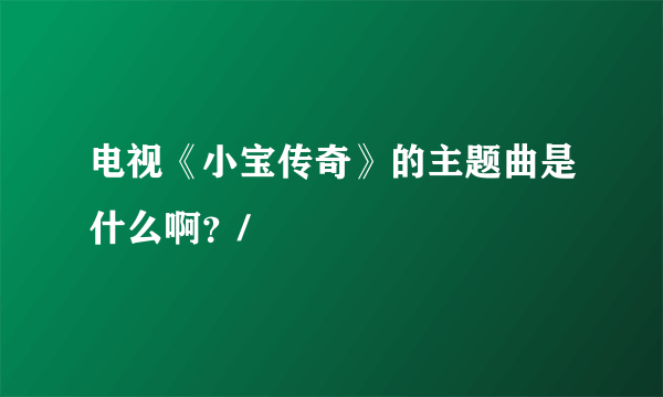 电视《小宝传奇》的主题曲是什么啊？/