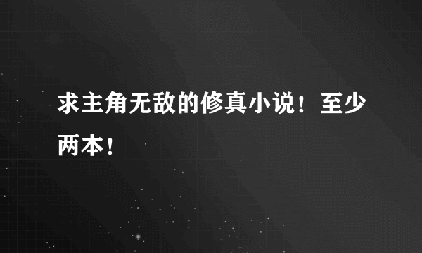 求主角无敌的修真小说！至少两本！