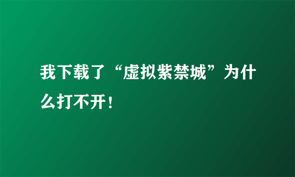 我下载了“虚拟紫禁城”为什么打不开！