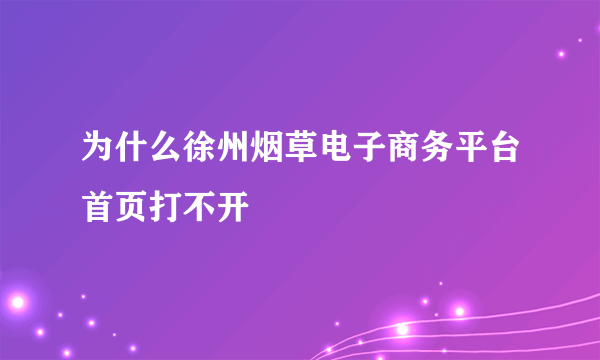 为什么徐州烟草电子商务平台首页打不开