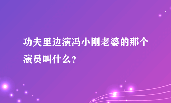 功夫里边演冯小刚老婆的那个演员叫什么？