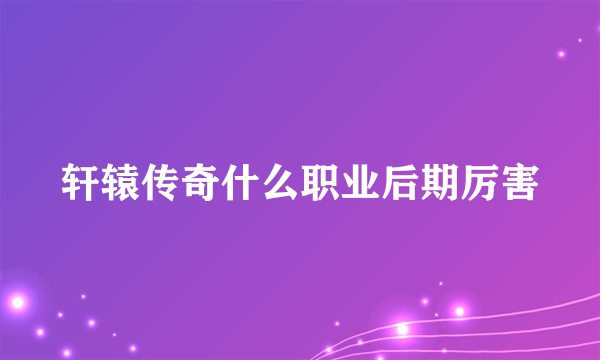 轩辕传奇什么职业后期厉害